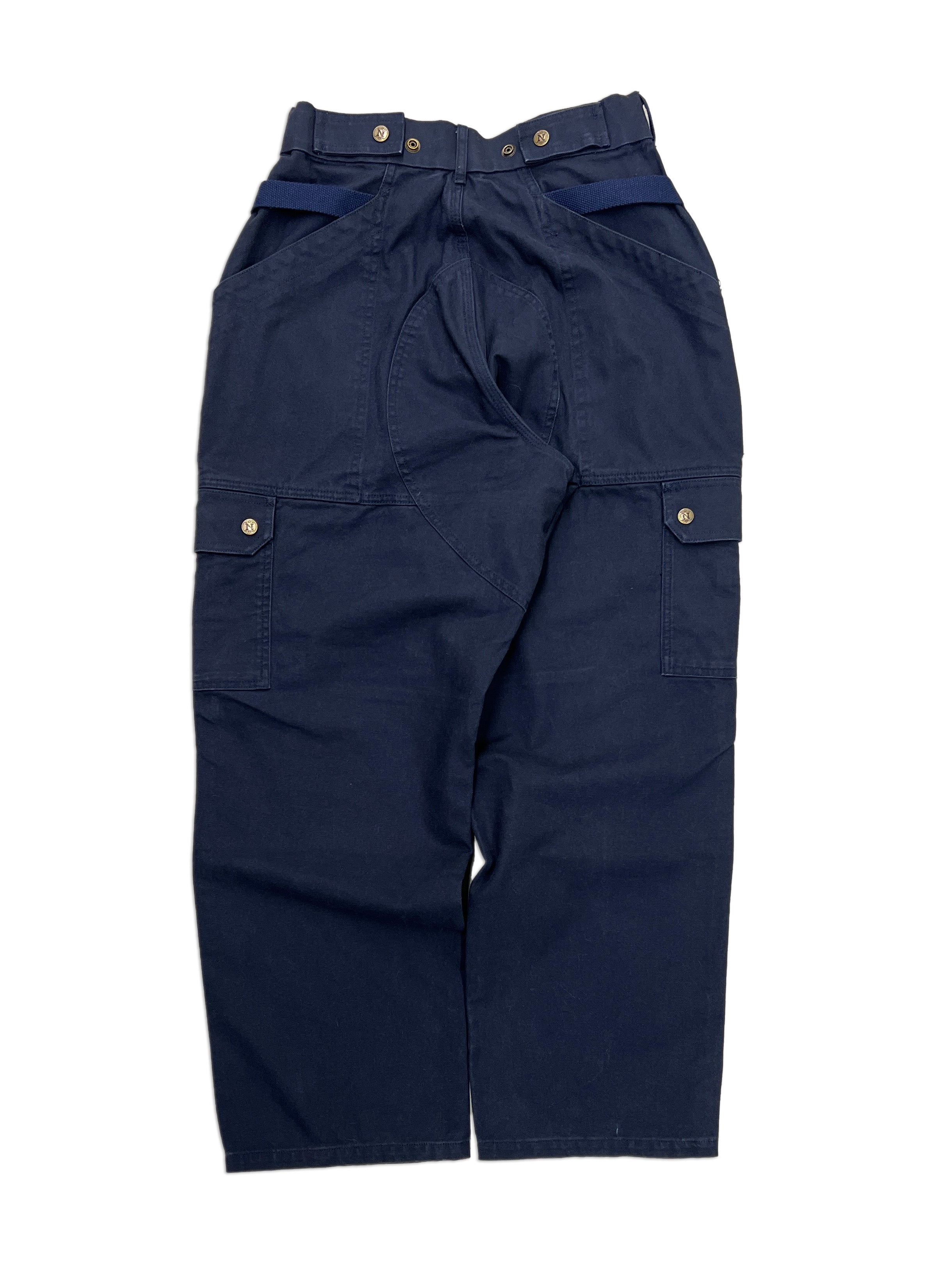 Navy Straight Uniform Cargo Pants