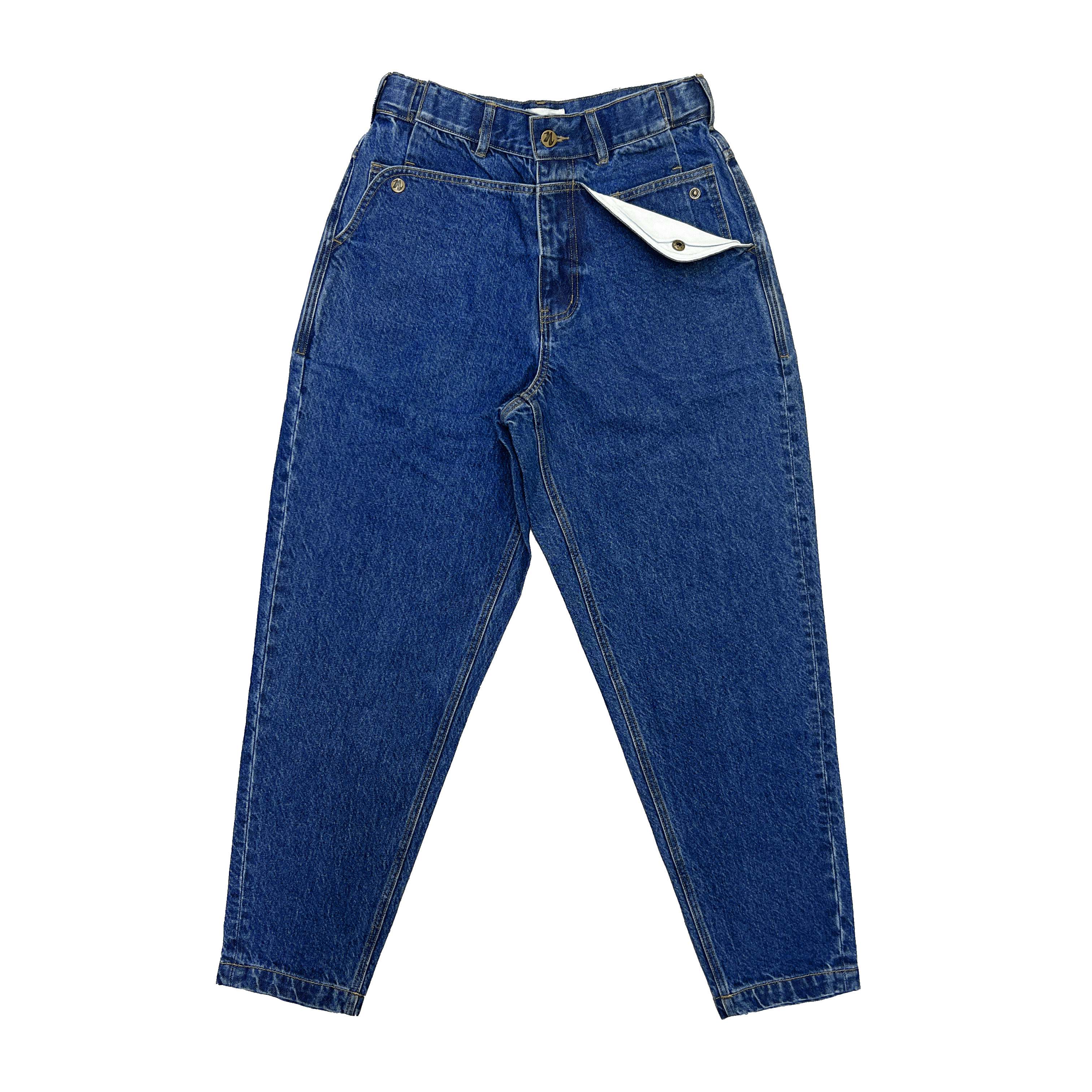 12 oz Navy Tapered Mule Ear Denim Pants (old style)