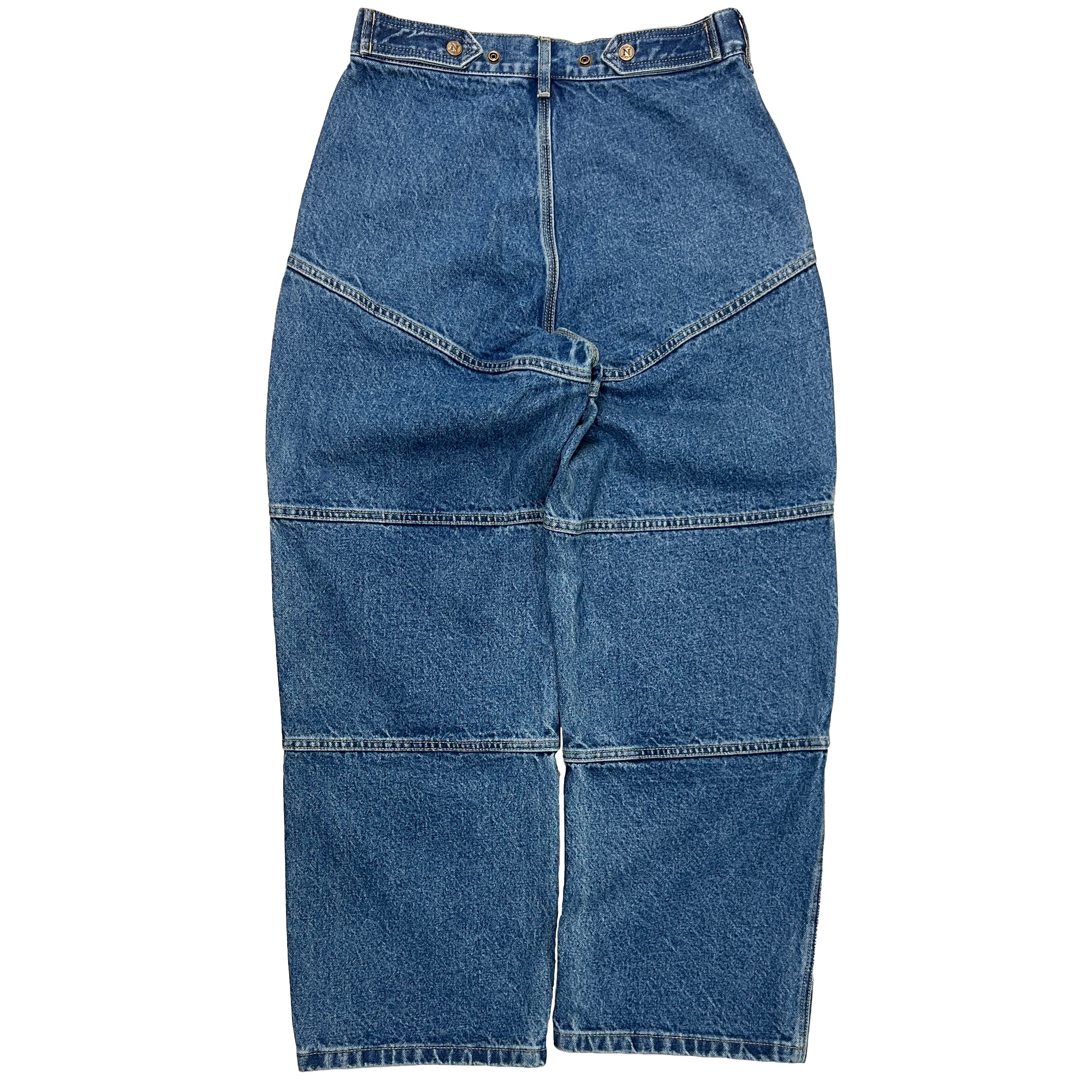 Navy Carpenter Straight Mule Ear Denim Pants