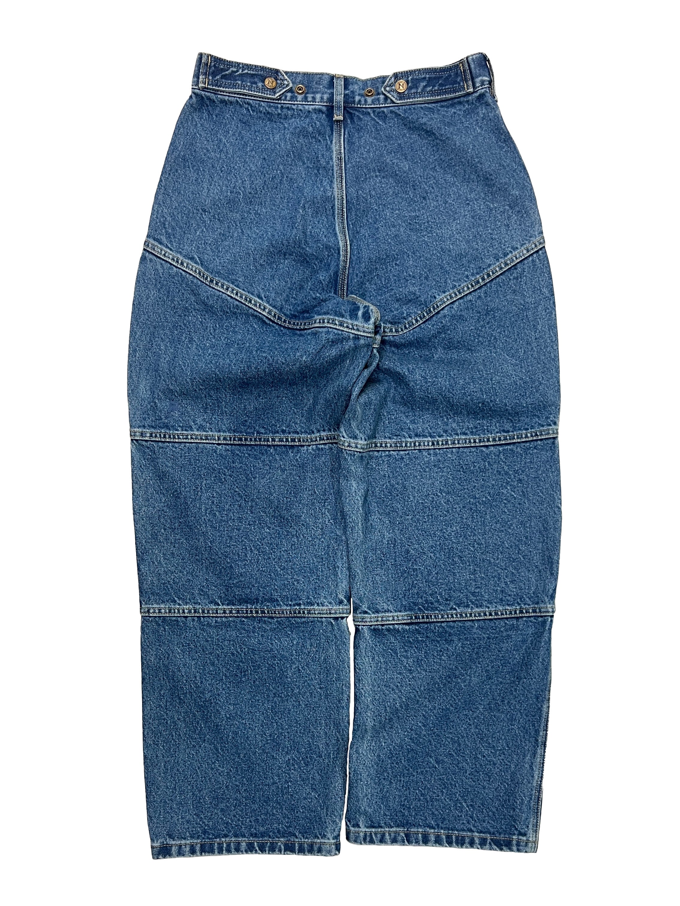 Navy Carpenter Straight Mule Ear Denim Pants