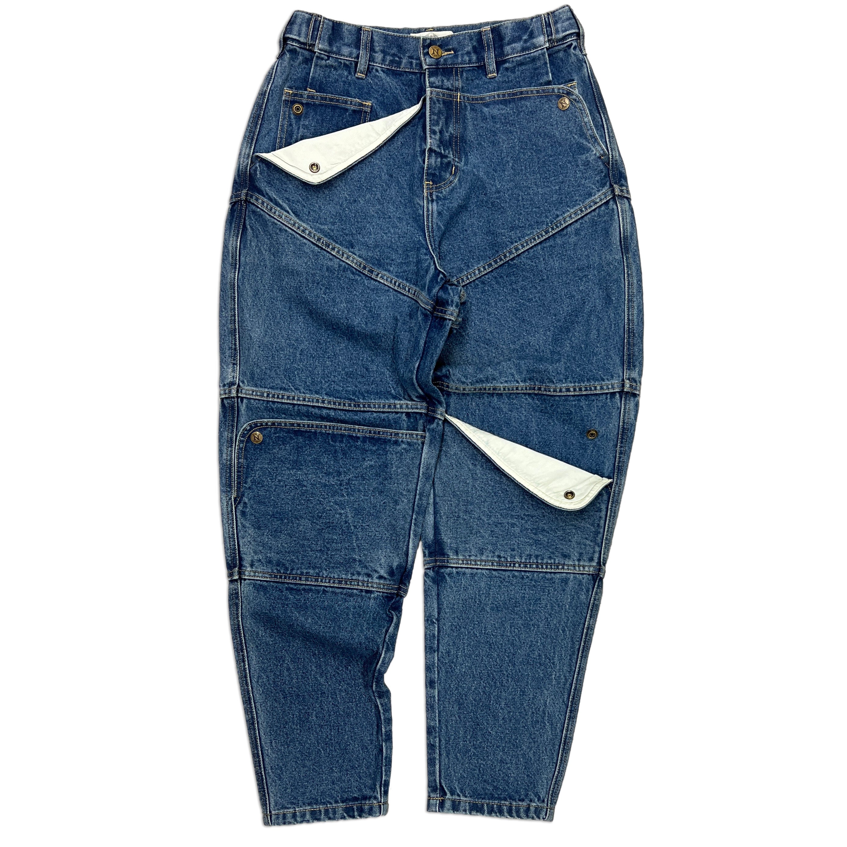 Navy Carpenter Tapered Mule Ear Denim Pants