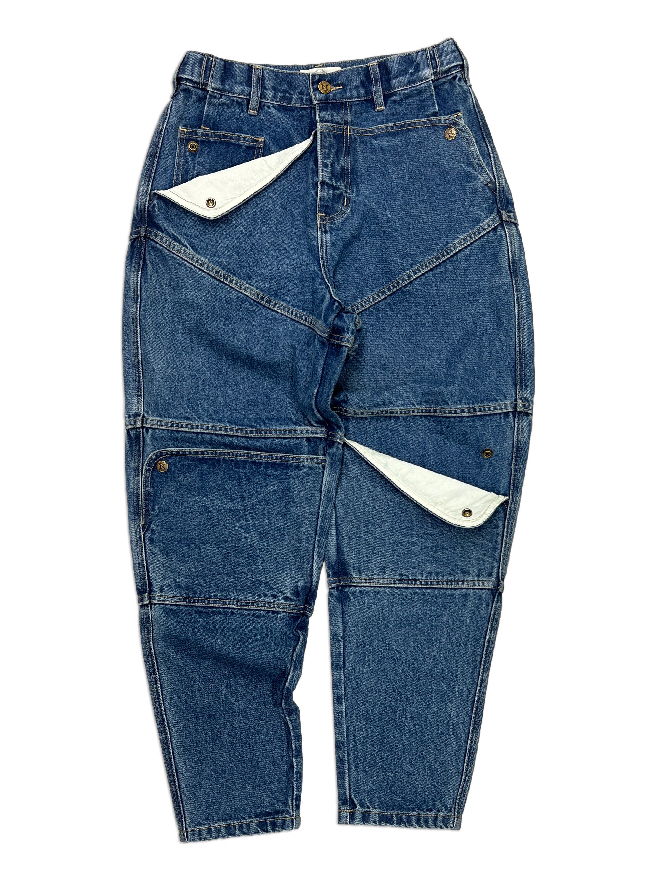 14 oz Navy Tapered Carpenter Mule Ear Denim Pants