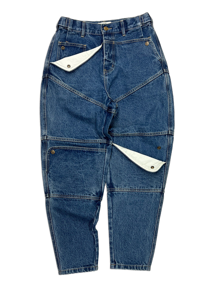 Navy Carpenter Tapered Mule Ear Denim Pants