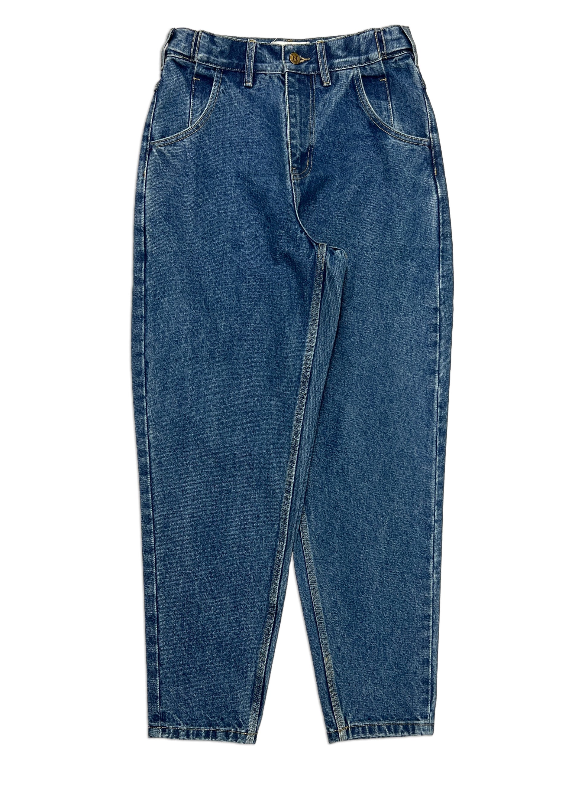 Tapered Standard Issue Denim Pants, 100% cotton - 14 ounce denim, Navy, Tapered leg, Unisex, gender neutral, adjustable waist band allows for 2 inches of stretch and 2 inches of tightening.