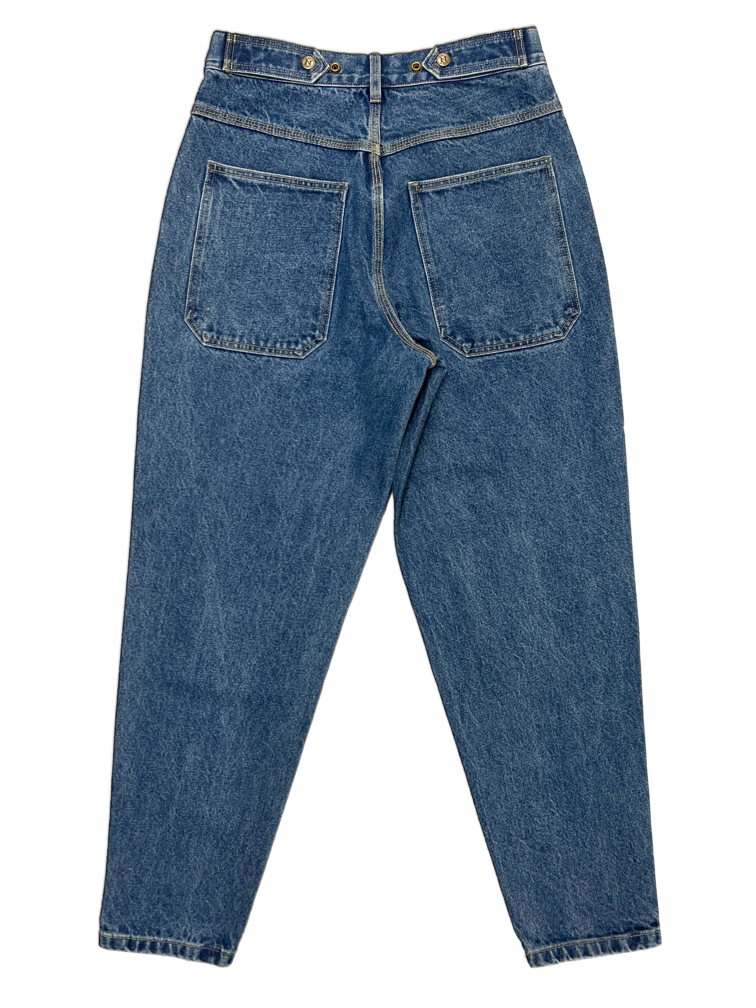 14 oz Navy Tapered Mule Ear Denim Pants