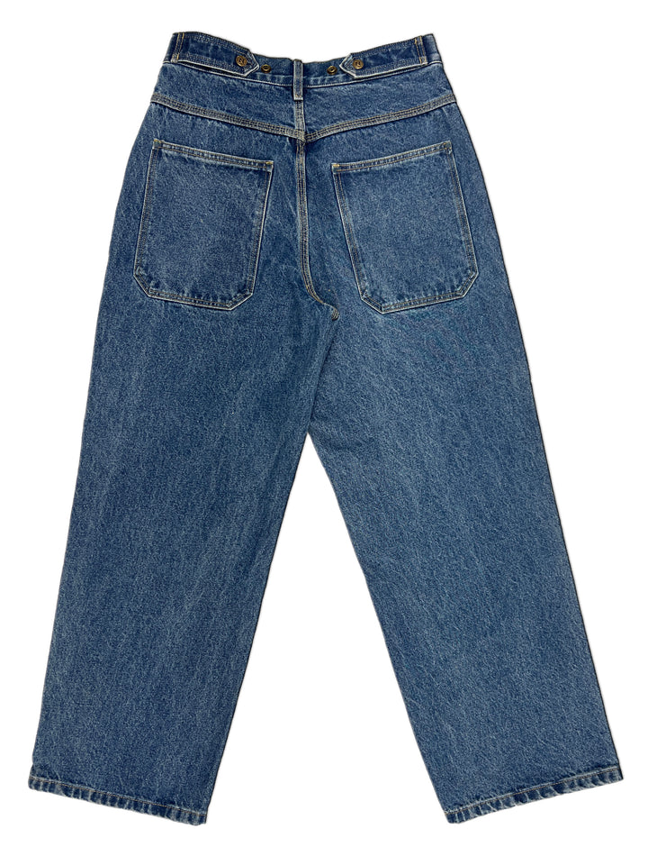 Straight Mule Ear Denim Pants