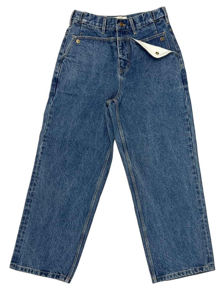 Straight Mule Ear Denim Pants