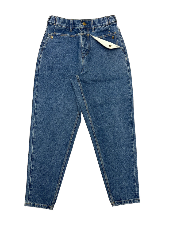 Tapered Mule Ear Denim Pants