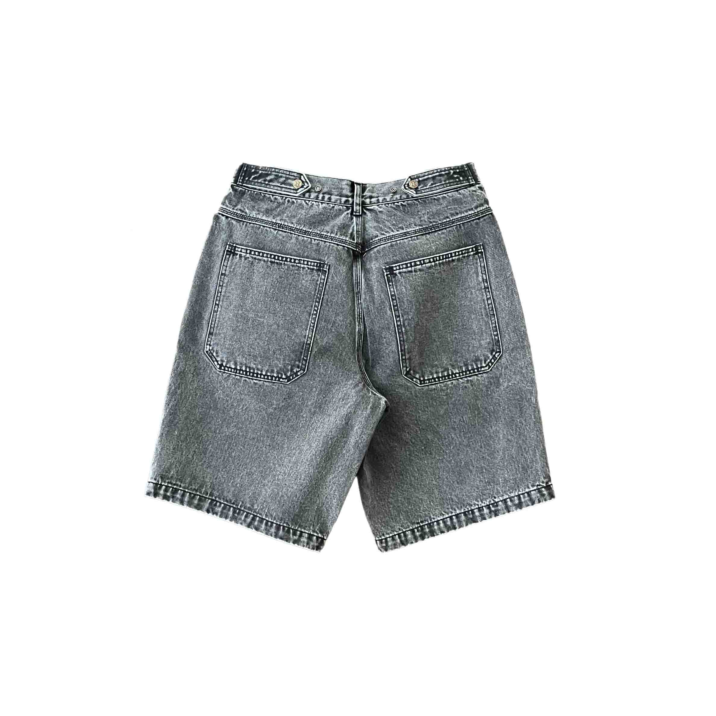 Waist: 33" x Inseam: 11" Black Standard Issue Denim Shorts-2