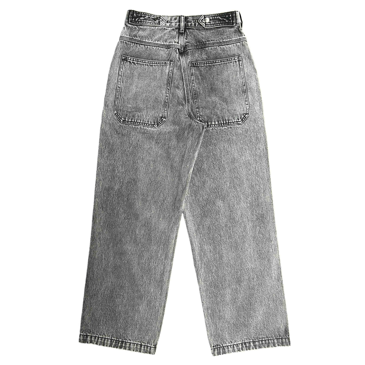 Black Straight Mule Ear Denim Pants-thumbmail-2