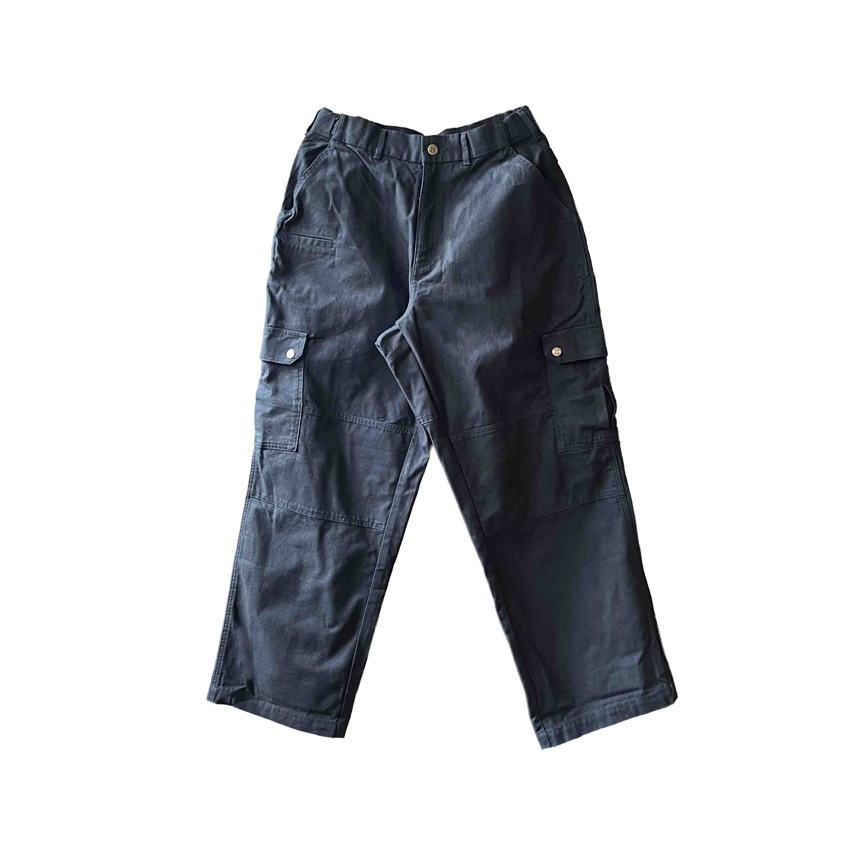 Waist: 31" x Inseam: 29" High Rise Black Straight Uniform Cargo Pants-1