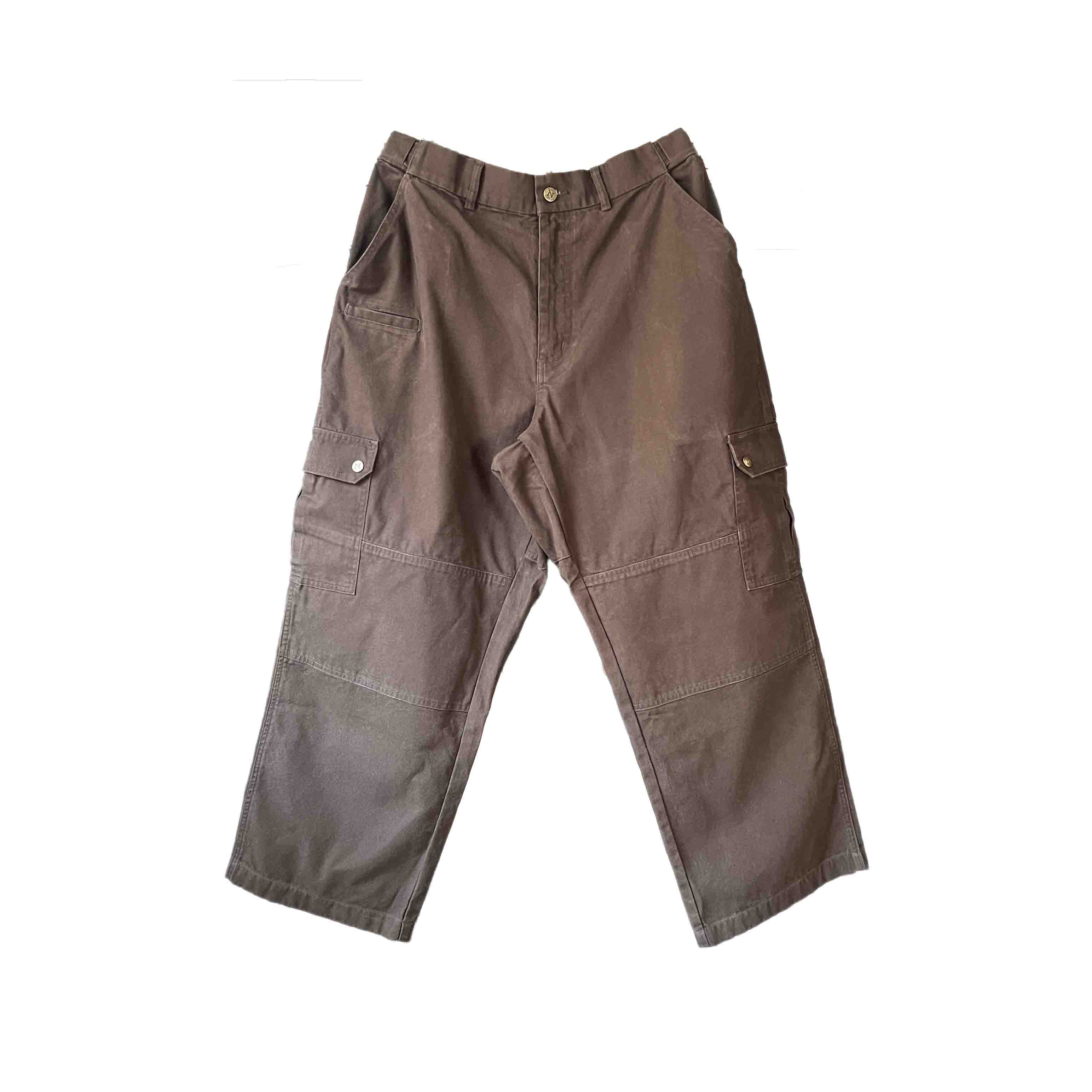 Waist: 33" x Inseam: 27" High Rise Brown Straight Uniform Cargo Pants-1