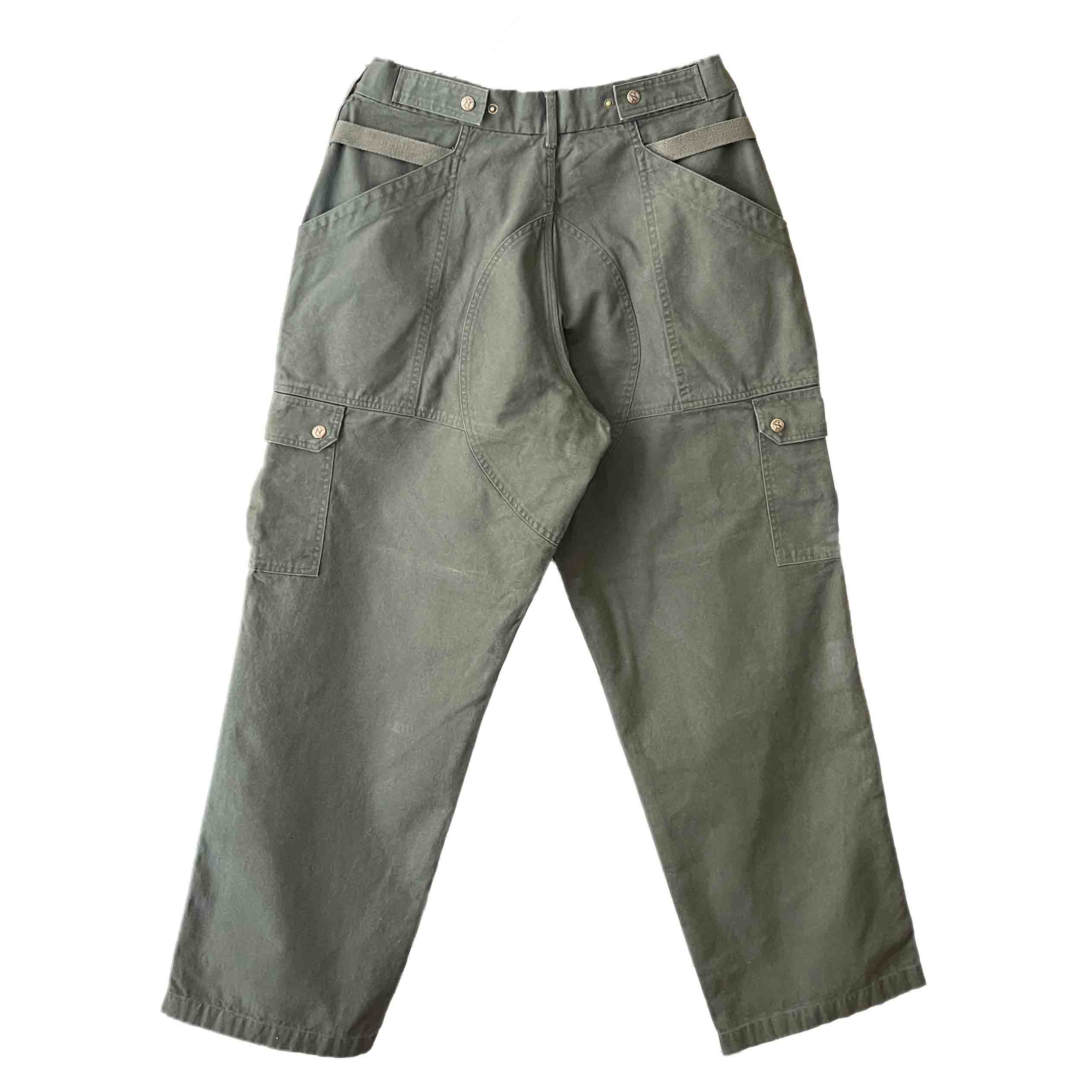 Waist: 34" x Inseam: 32" High Rise Dark Green Straight Uniform Cargo Pants-2