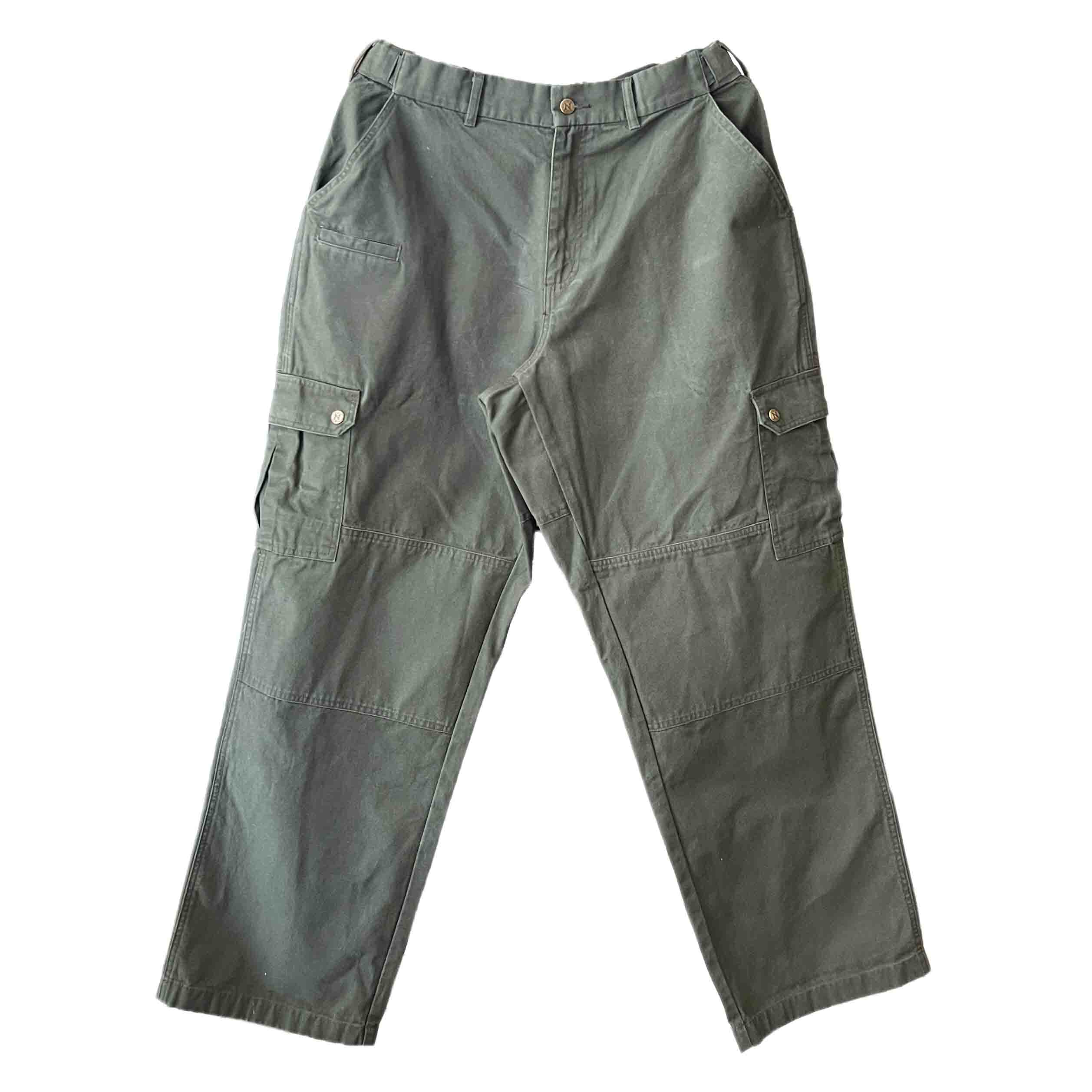 Waist: 34" x Inseam: 32" High Rise Dark Green Straight Uniform Cargo Pants