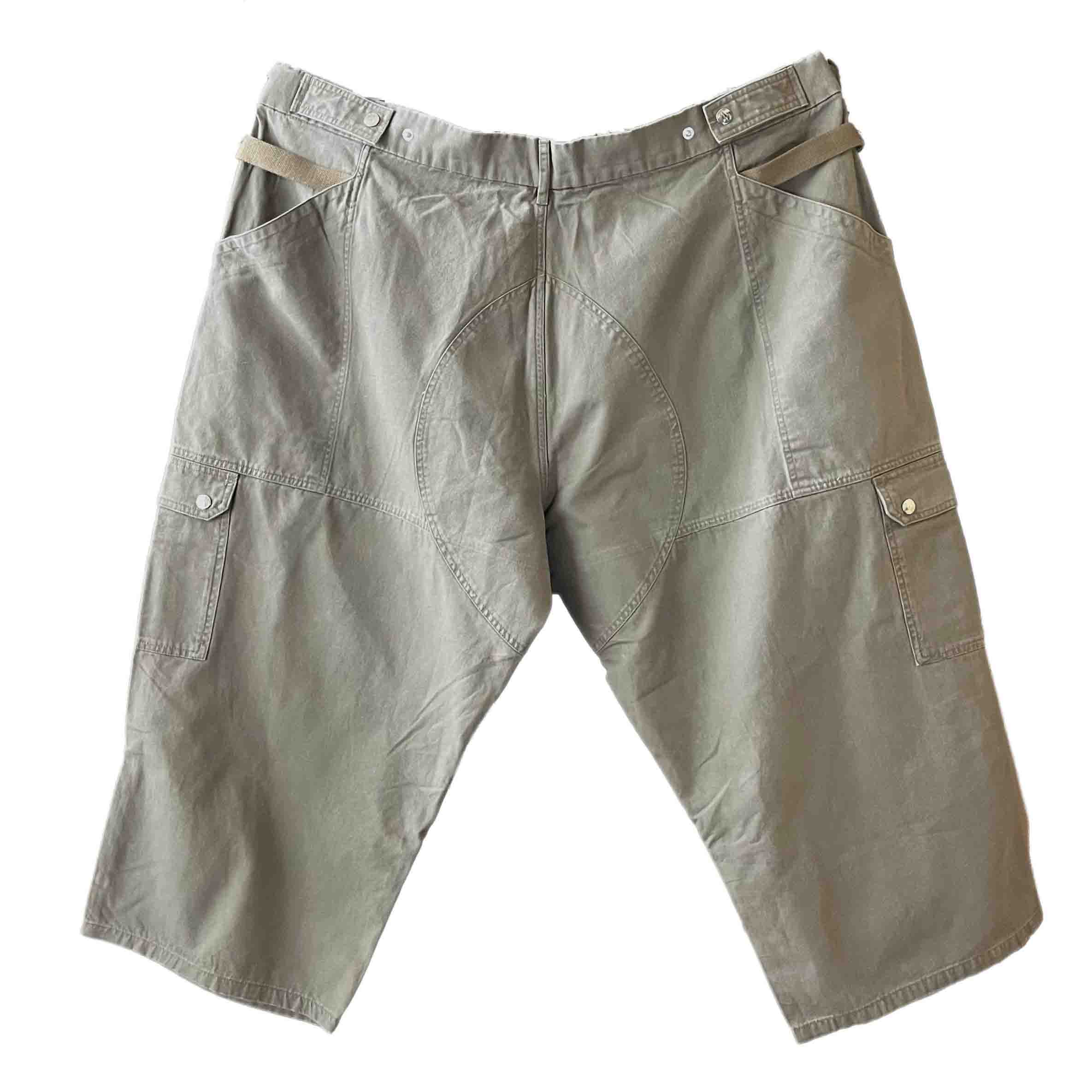Waist: 49" x Inseam: 24" High Rise Light Gray Straight Uniform Cargo Pants-2