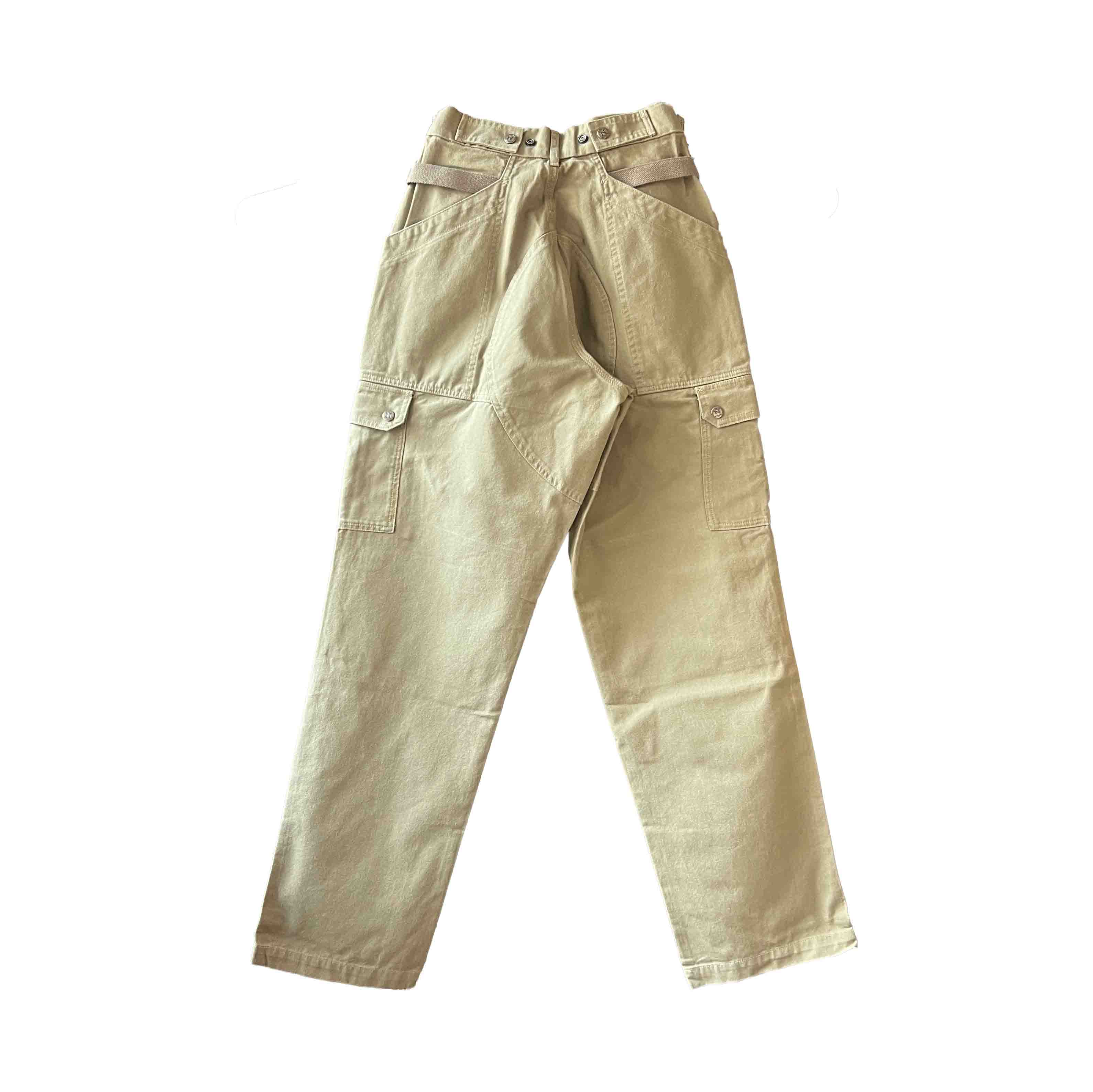 Waist: 26" x Inseam: 35" High Rise Olive Straight Uniform Cargo Pants-2