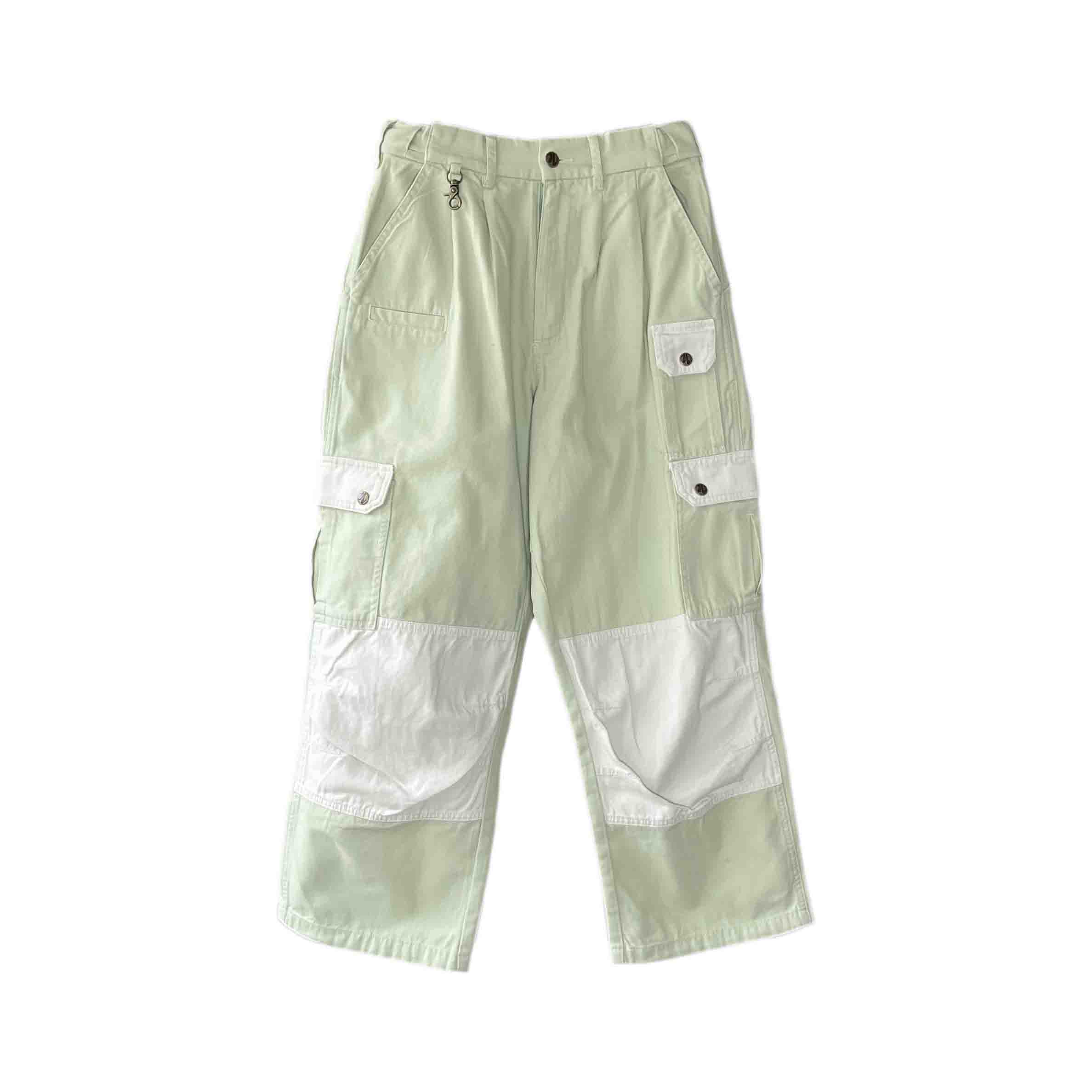 Waist: 27" x Inseam: 25" 2-Tone Sage Green Straight Uniform Cargo Pants