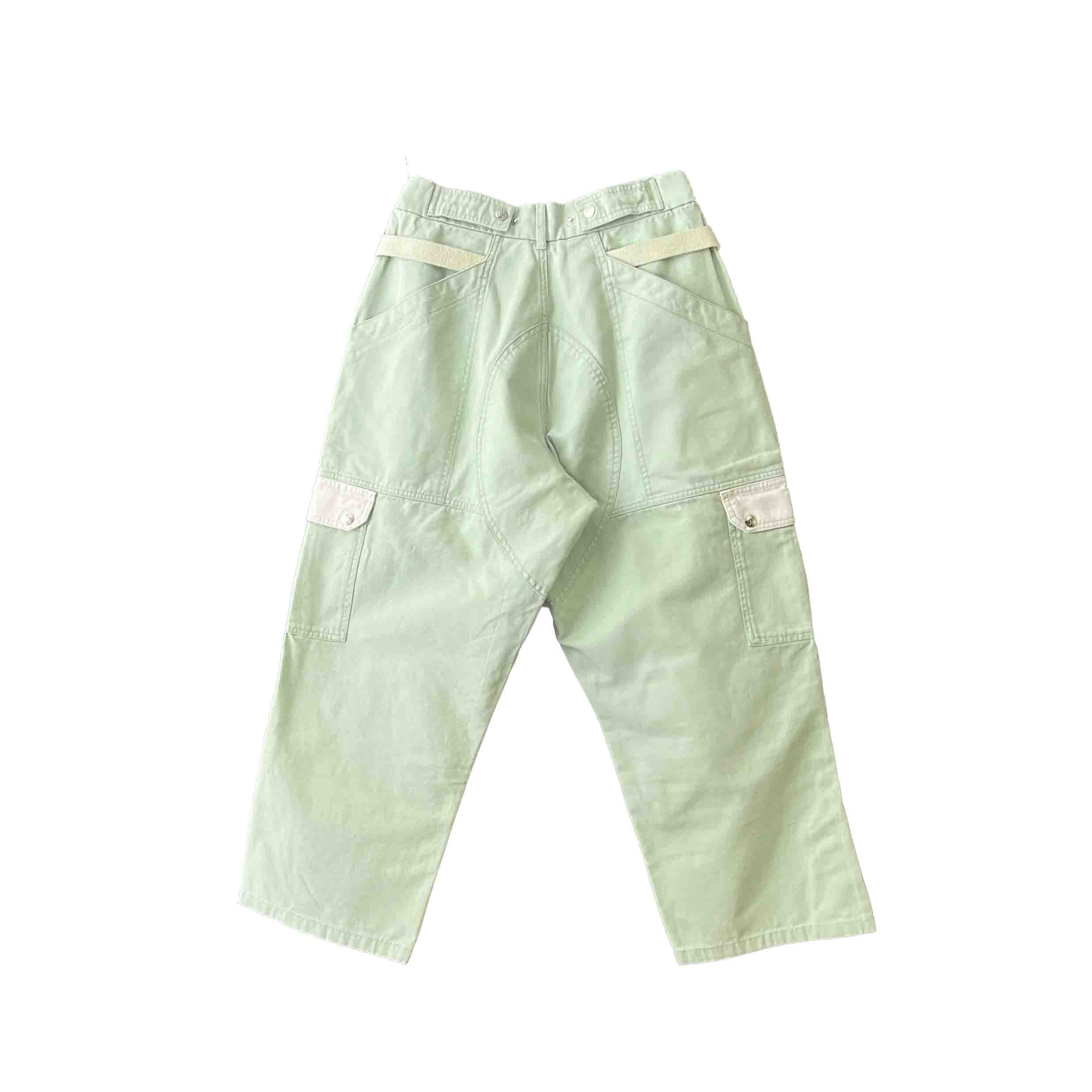 Waist: 28" x Inseam: 24" High Rise Sage Green Straight Uniform Cargo Pants-2