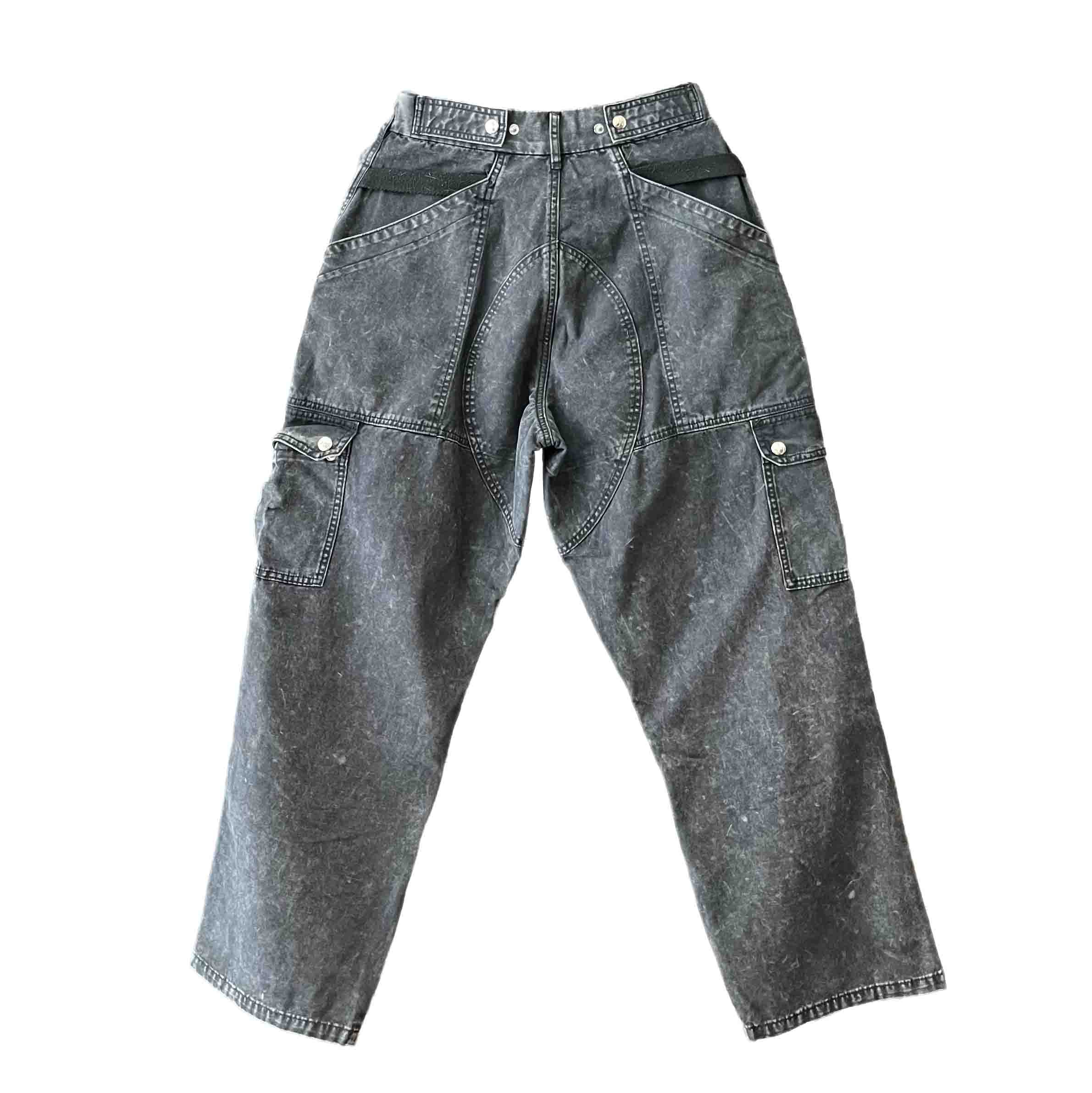 Waist: 27" x Inseam: 28" Washed Black Uniform Cargo Pants-2