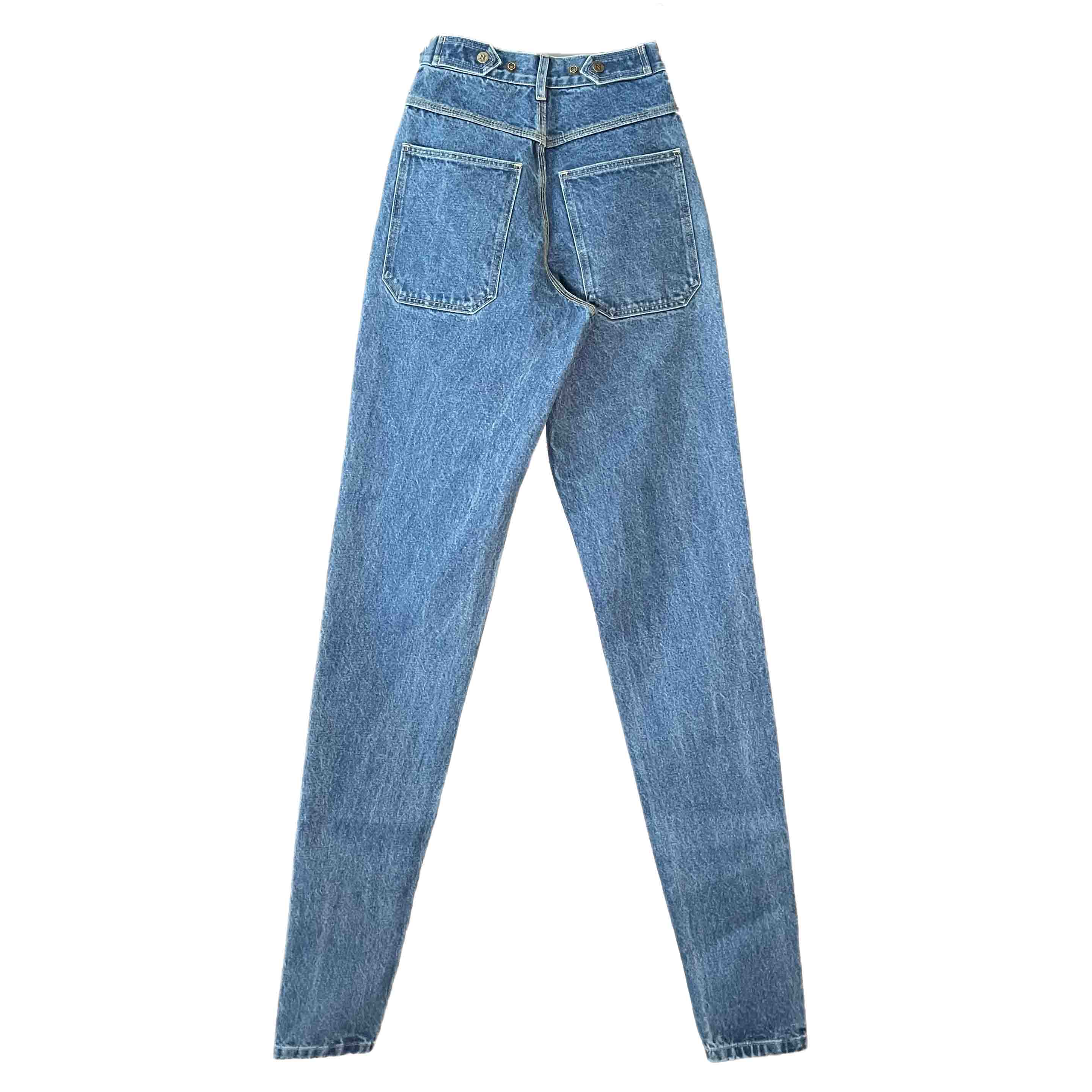 Waist: 24" x Inseam: 40" Navy Tapered Standard Issue Denim Pants-2