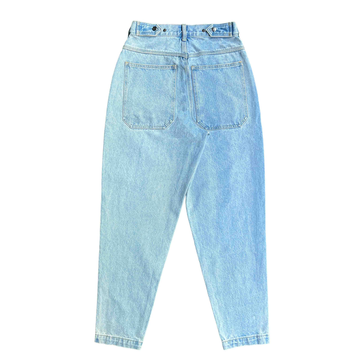 Light Blue Tapered Mule Ear Denim Pants-thumbmail-2