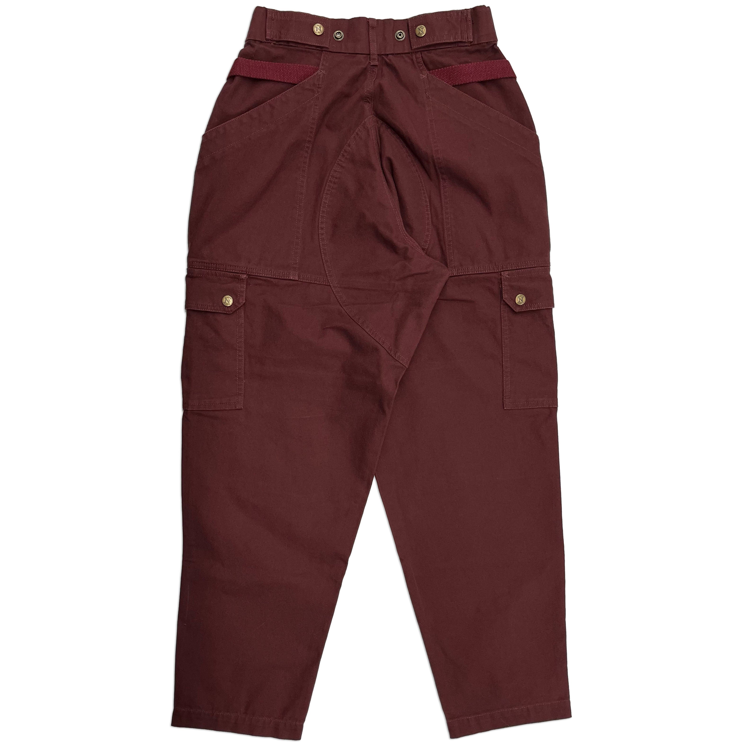 Maroon Tapered Uniform Cargo Pants