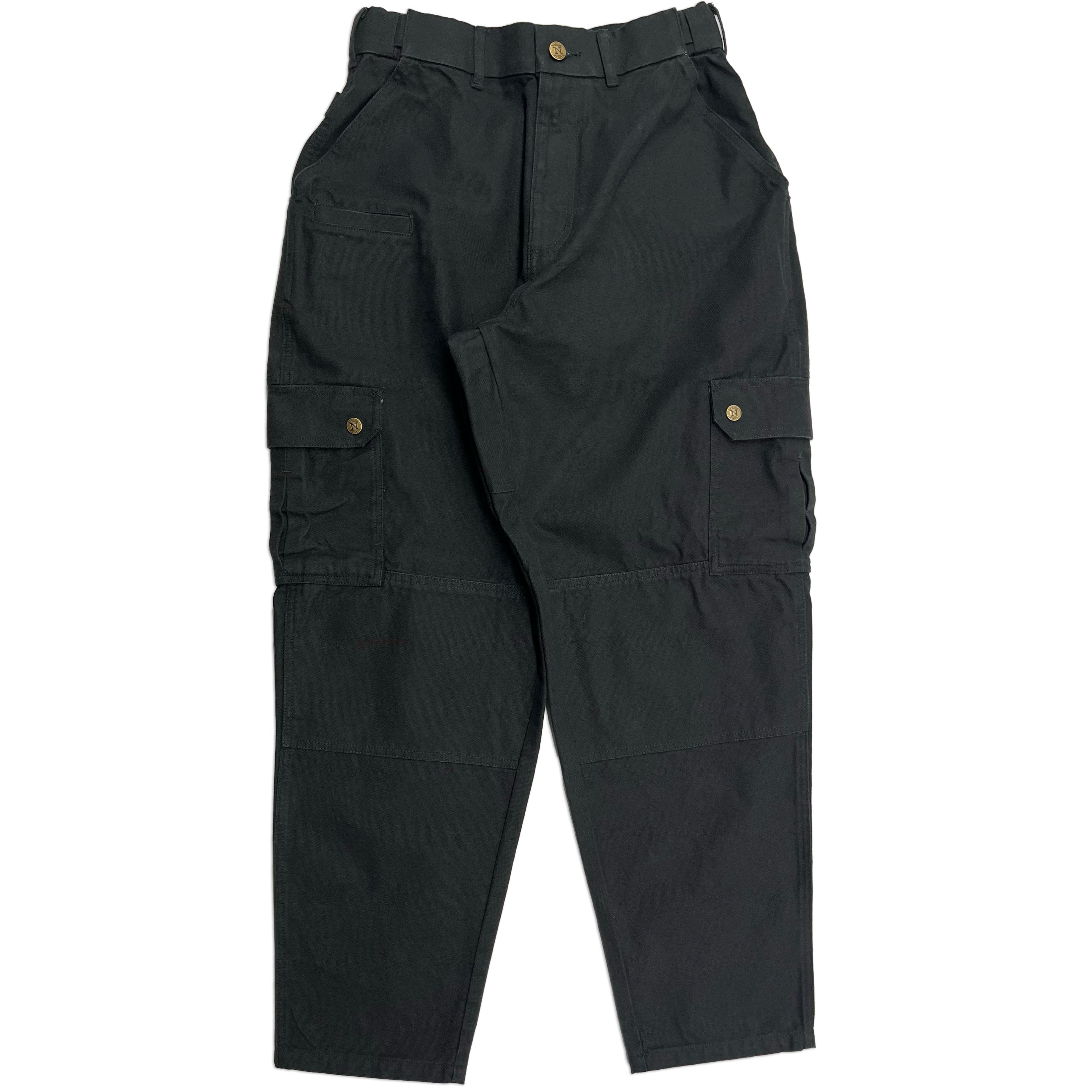 Black Tapered Uniform Cargo Pants
