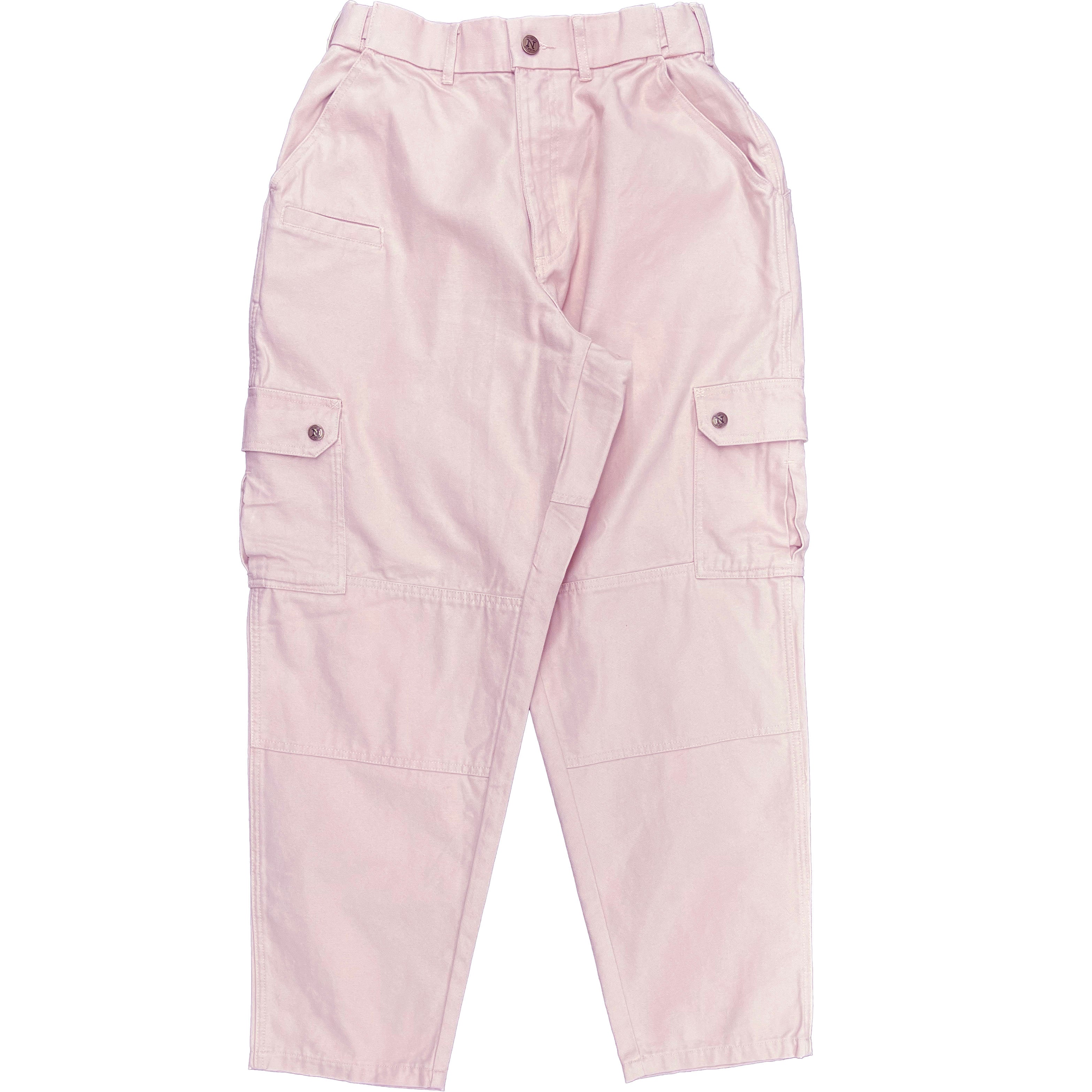 Blush Pink Tapered Uniform Cargo Pants
