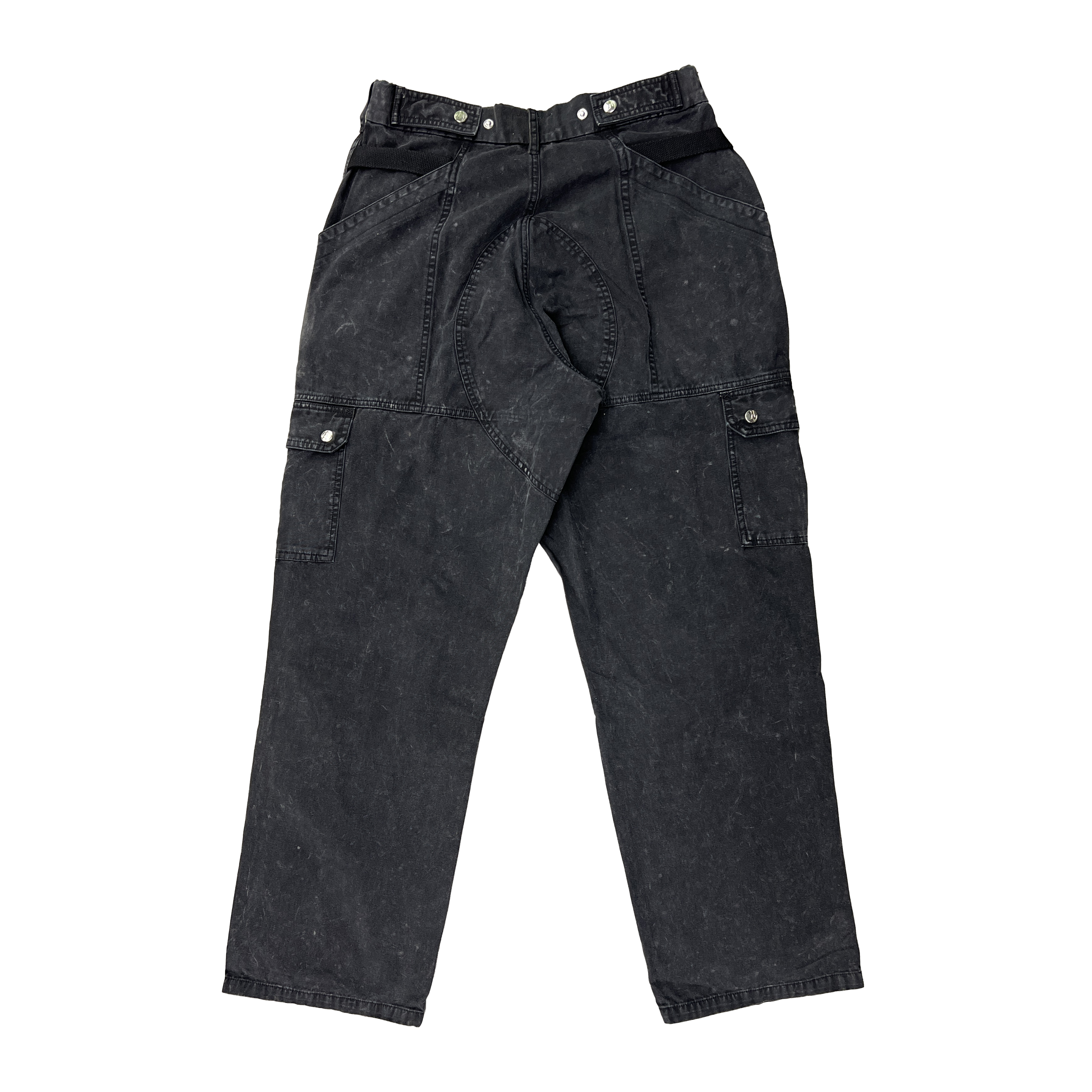 Washed Black Straight Uniform Cargo Pants (old style)