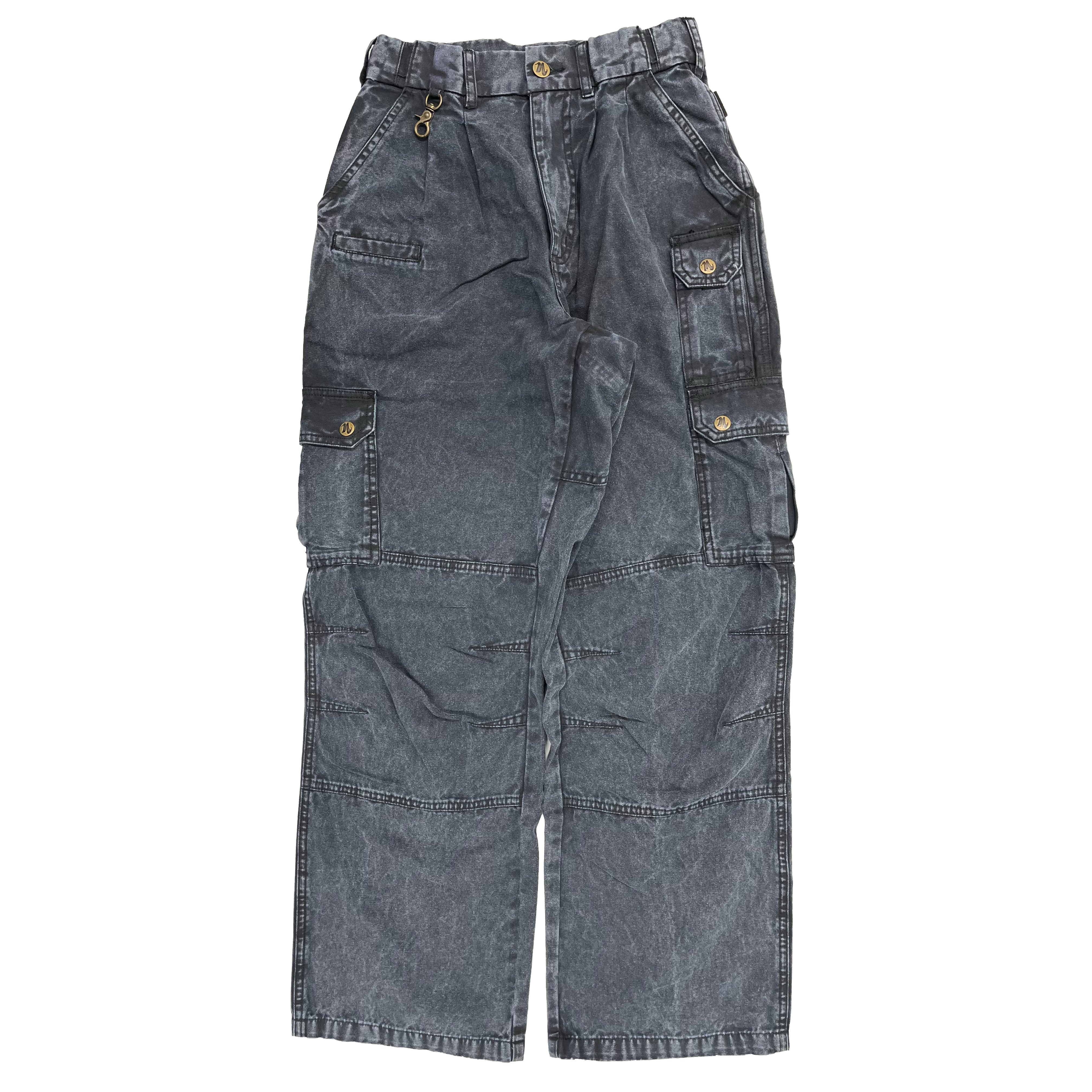 Washed Navy Straight Uniform Cargo Pants (old style)